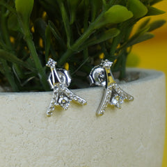 Zirconia Eiffel Tower Silver Studs