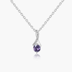 Amethyst Twist Pendant with Linked Chain