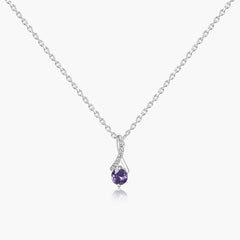 Amethyst Twist Pendant with Linked Chain