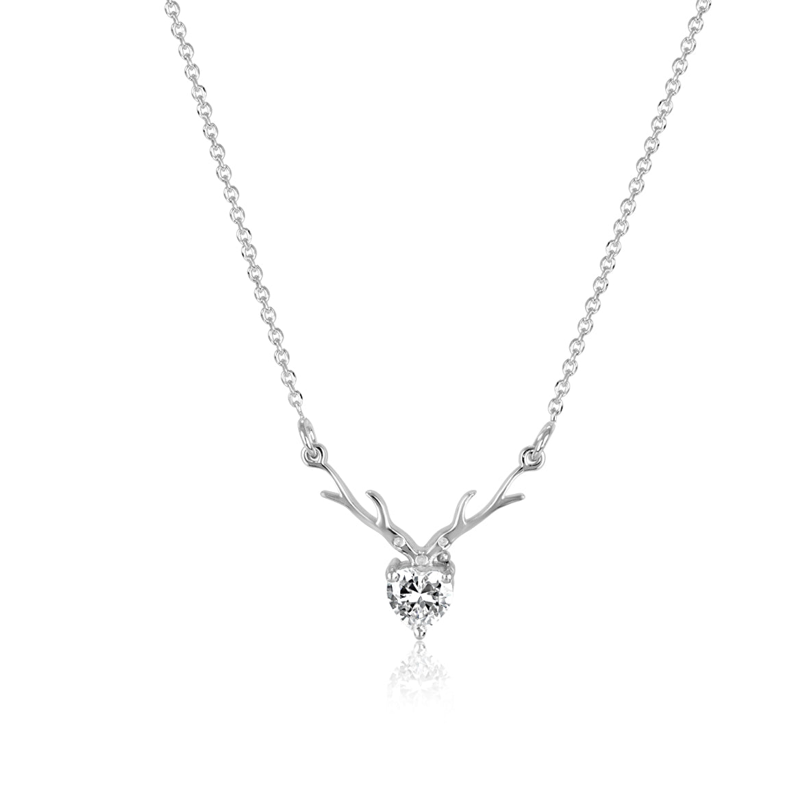 Antler Heart Pendant with Chain