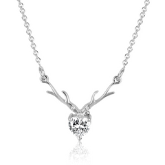 Antler Heart Pendant with Chain
