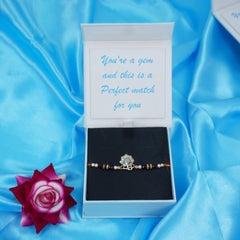 Delightful Divine Bloom Silver Rakhi