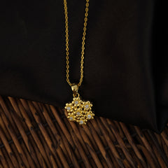 Golden Blossom Pendant with Link Chain