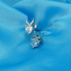  Antler Heart Sparkle Studs