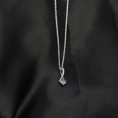 Amethyst Twist Pendant with Linked Chain