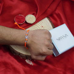 Elegant Chakra Harmony Silver Rakhi