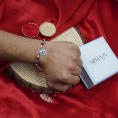 Delightful Divine Bloom Silver Rakhi
