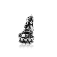 Silver-Tone Lord Ganesha Idol - Auspicious Diwali Home Decor & Gift