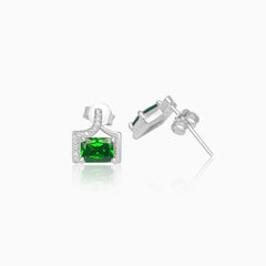 Emerald Soul Silver Ear Studs