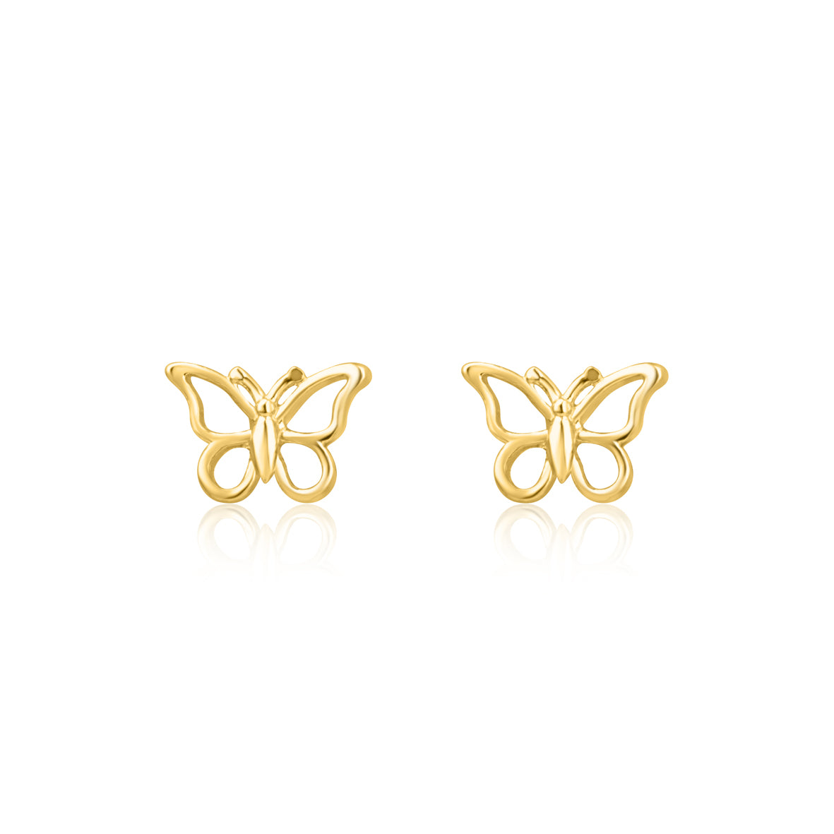 Gold Butterfly Stud Earrings