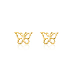 Gold Butterfly Stud Earrings