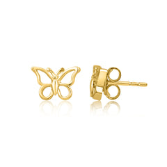 Gold Butterfly Stud Earrings