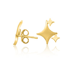 Gold Shooting Star Stud Earrings