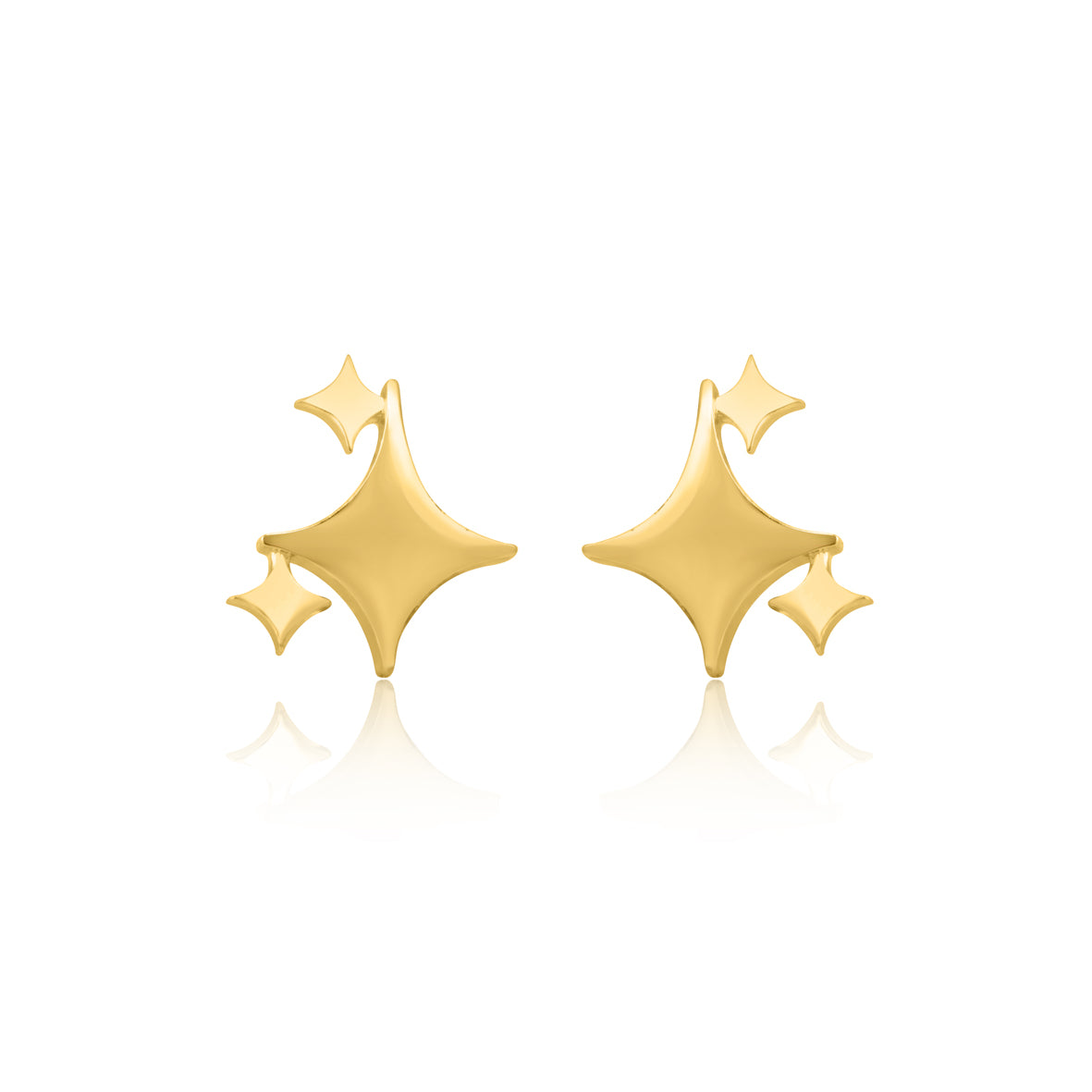 Gold Shooting Star Stud Earrings