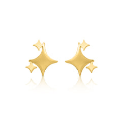 Gold Shooting Star Stud Earrings