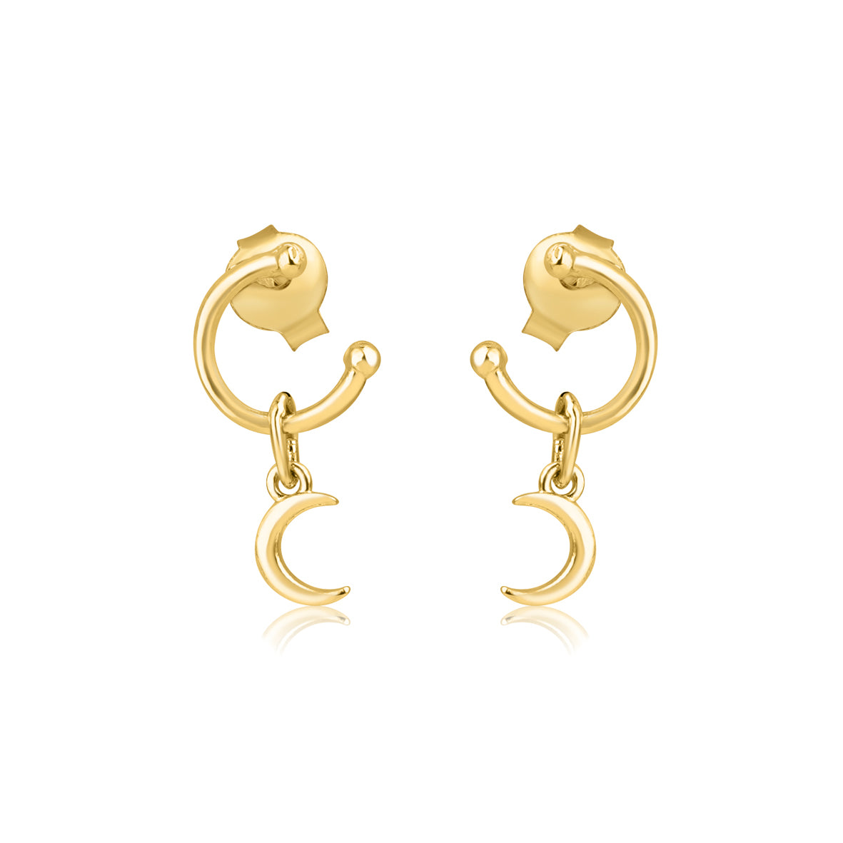 Midnight Orbit Gold Hoops