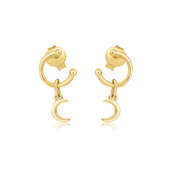 Midnight Orbit Gold Hoops
