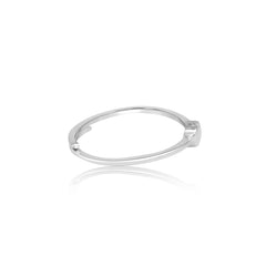 Minimal Silver Heart Adjustable Ring