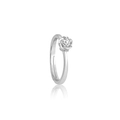Silver Rose Adjustable Ring
