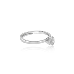 Silver Rose Adjustable Ring