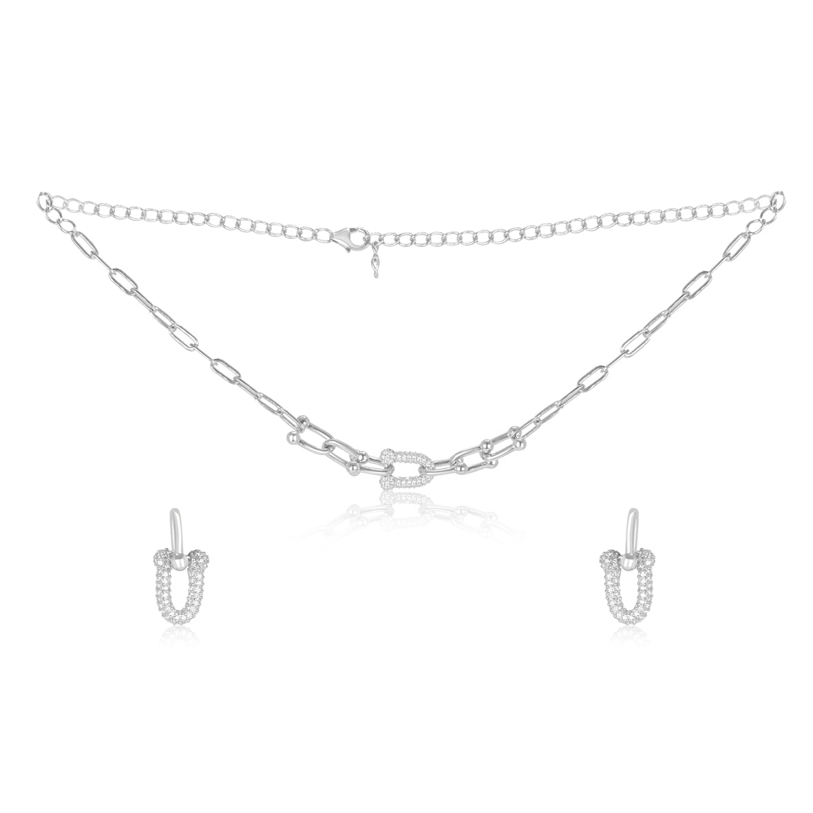 Aurora Carabiner Necklace & Earrings Set
