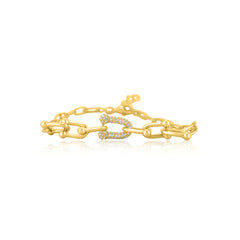Aurora Carabiner Gold Bracelet