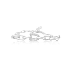Aurora Carabiner Silver Bracelet