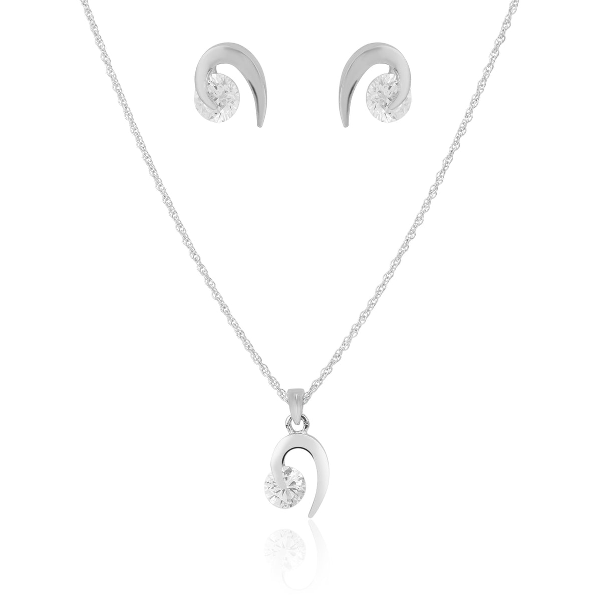 Edge of Radiance Silver Necklace Set  Made Using Premium 925 Sterling Silver