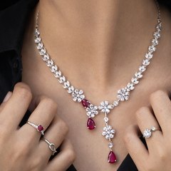 Ruby Red Necklace Set