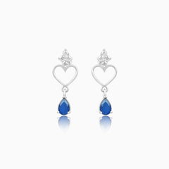 Linked Silver Hearts Drop Necklace Set