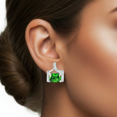 Emerald Soul Silver Ear Studs