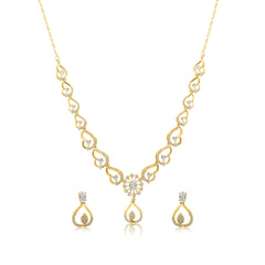 Timeless Sparkle Gold-Plated Crystal Necklace Set