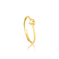 Minimal Gold Heart Adjustable Ring