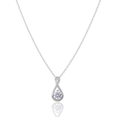 Teardrop Zirconia Silver Necklace Jewelry Set  Made Using Premium 925 Sterling Silver