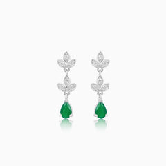 Emerald Silver Vine Necklace Set