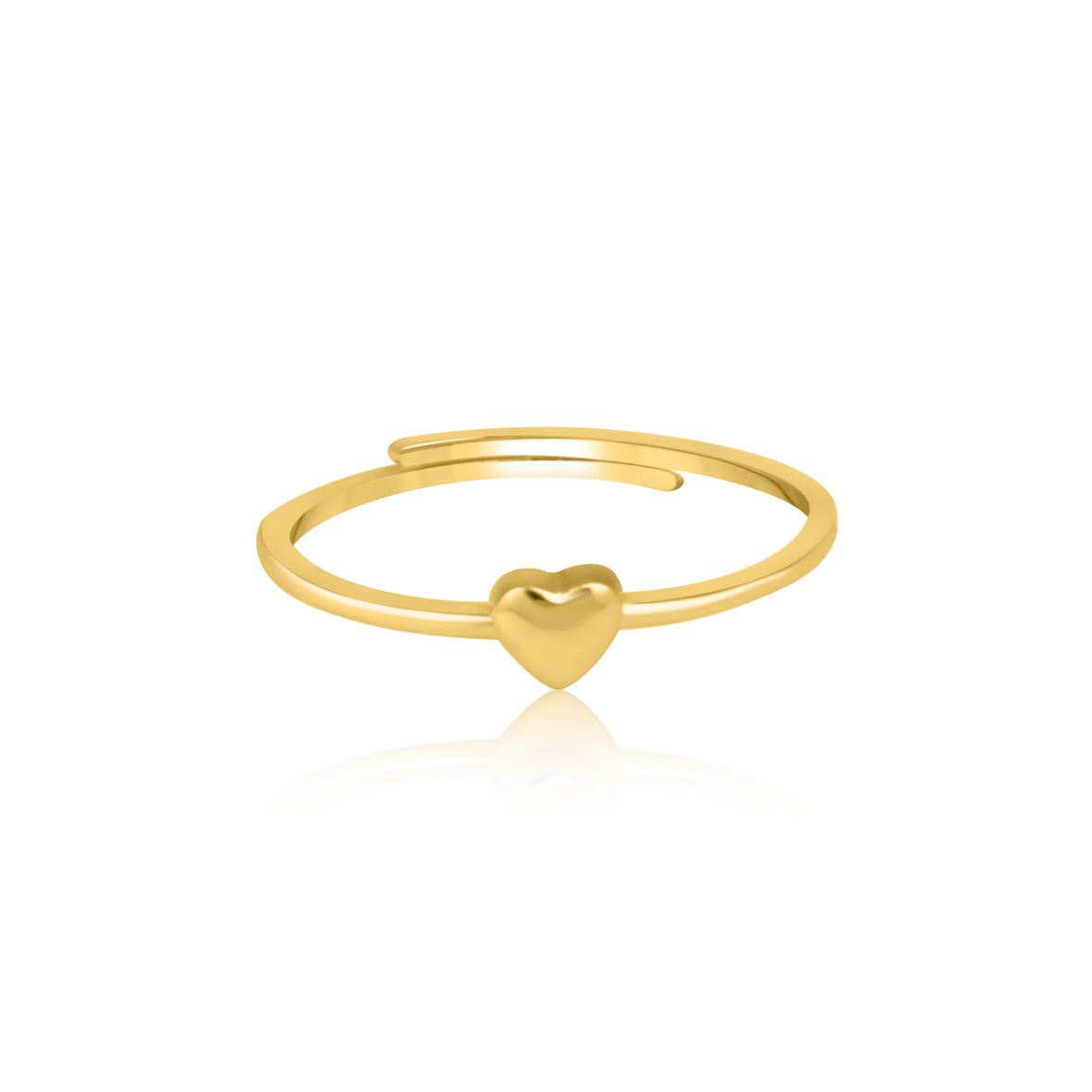 Minimal Gold Heart Adjustable Ring
