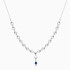 Midnight Bloom Blue Stone Necklace Set