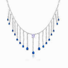 Midnight Blush Silver Necklace Set