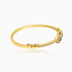 Trinity Gold-Plated Blue Stone Bangle
